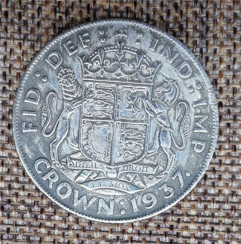 英王乔治六世1937做旧白铜银币外国银元可吹响直径38mm