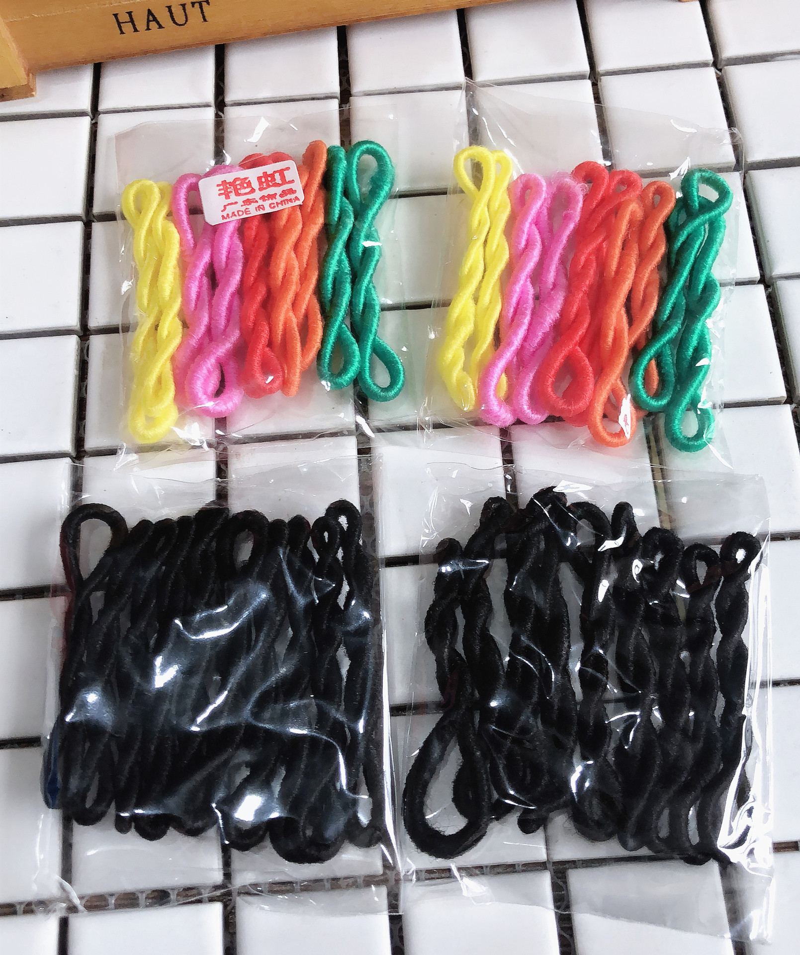 种类发圈,发绳颜色20/包黑色,20/包彩色材质皮筋样式儿童货号007区-43