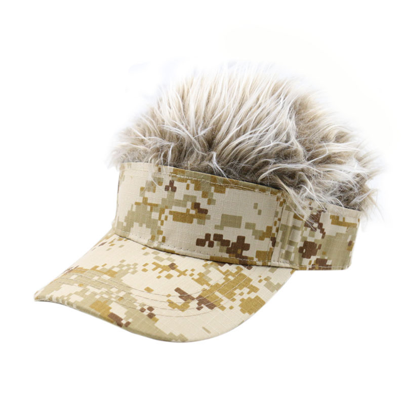 Cross-Border Camouflage Baseball Cap Personality Trend Creative Performance Wig Baseball Cap Women's Sunshade Hip Hop Hat Men