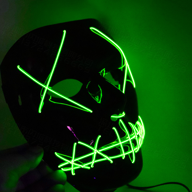 万圣节荧光led发光面具恐怖惊悚mask欢节假面跨境电影主题工厂