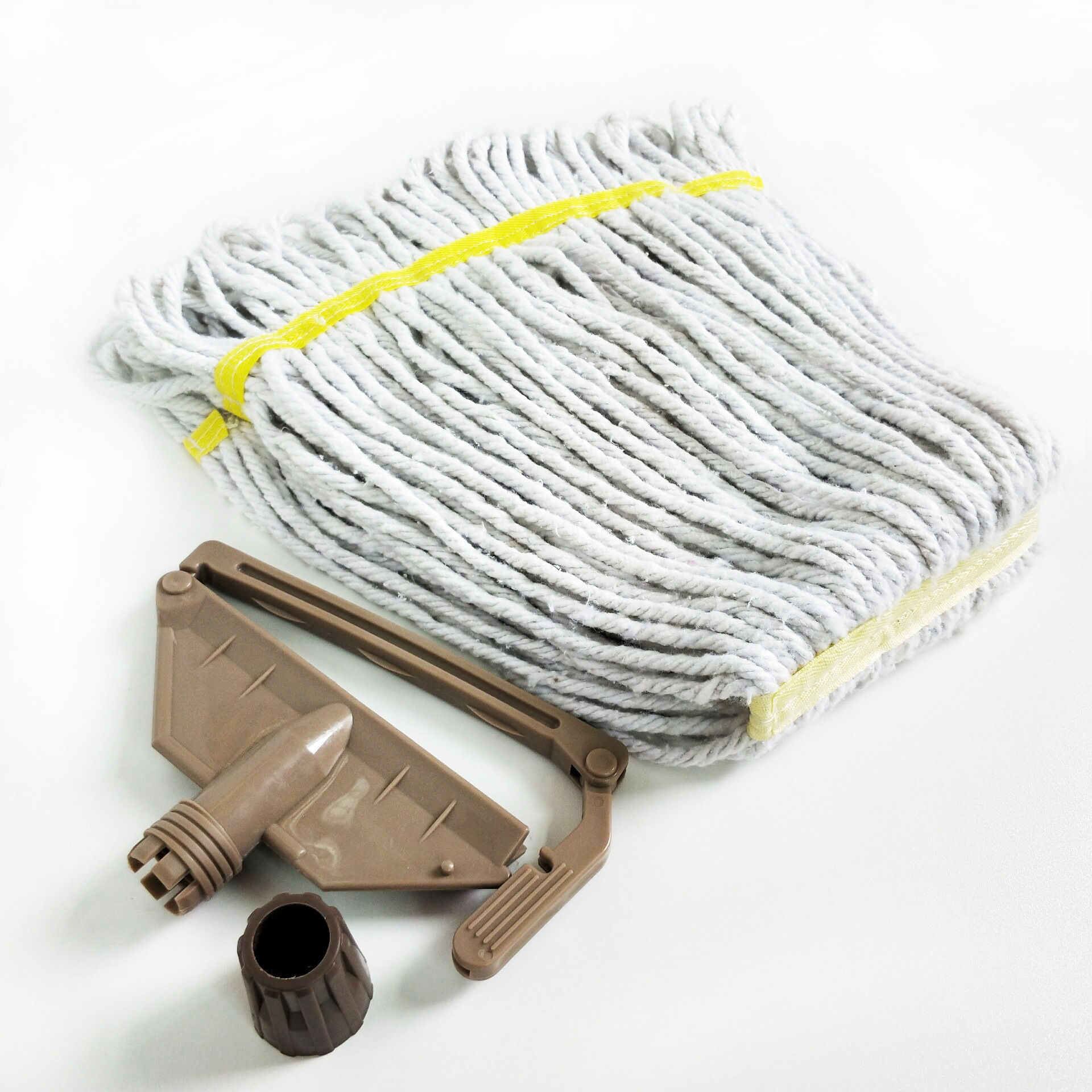 厂家直销塑料头白棉纱拖把头 家用吸水线条拖把头 可替换水拖头