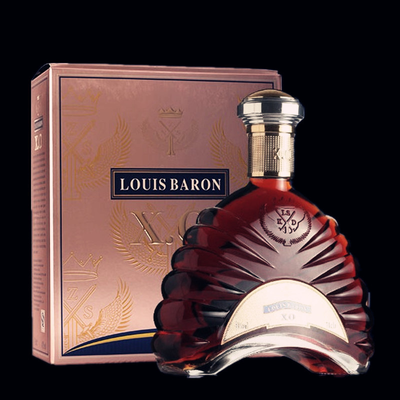 洋酒白兰地xo 陆逸蓝爵xo白兰地700ml礼盒装 夜店酒吧ktv量大价优