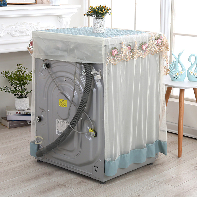 厂家批发洗衣机罩全自动滚筒洗衣机罩子布艺蕾丝纱边风格一件代发