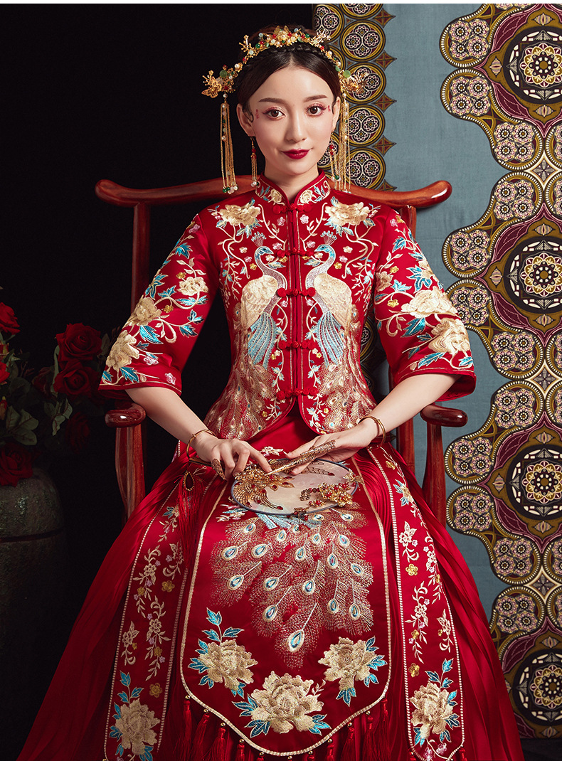 秀禾服新娘2020新款春夏敬酒服古装嫁衣凤冠霞帔中式礼服女秀和服