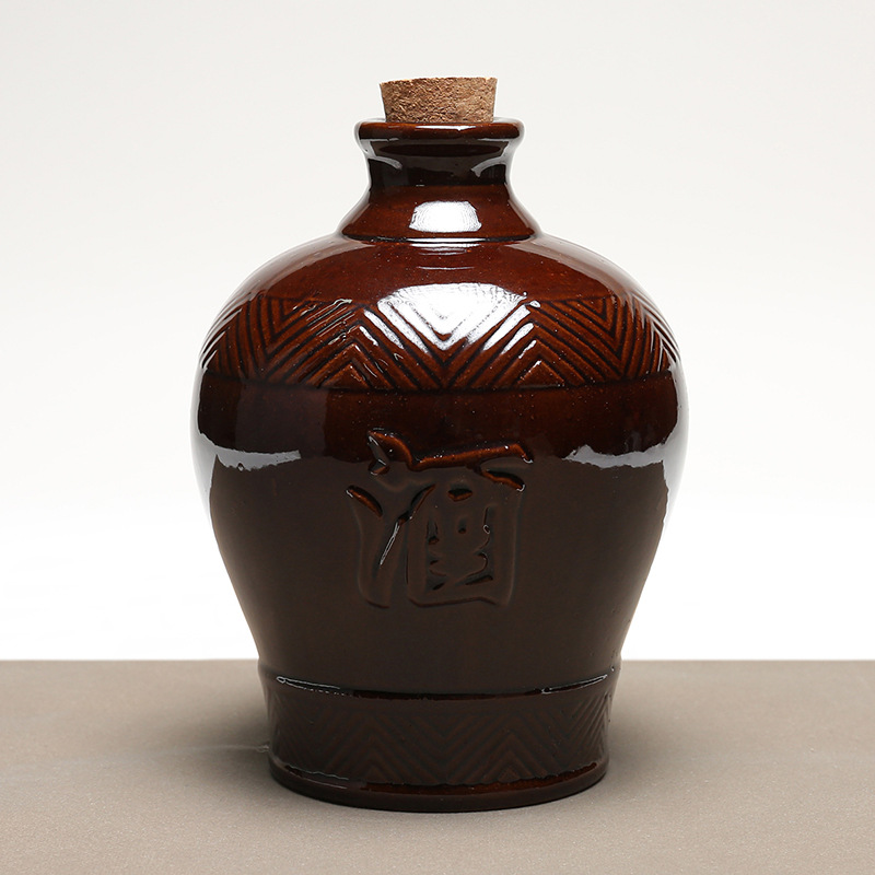 5斤装 土陶酒坛子窖藏大口带酒字仿古陶瓷空酒瓶散装白酒黄酒酒具
