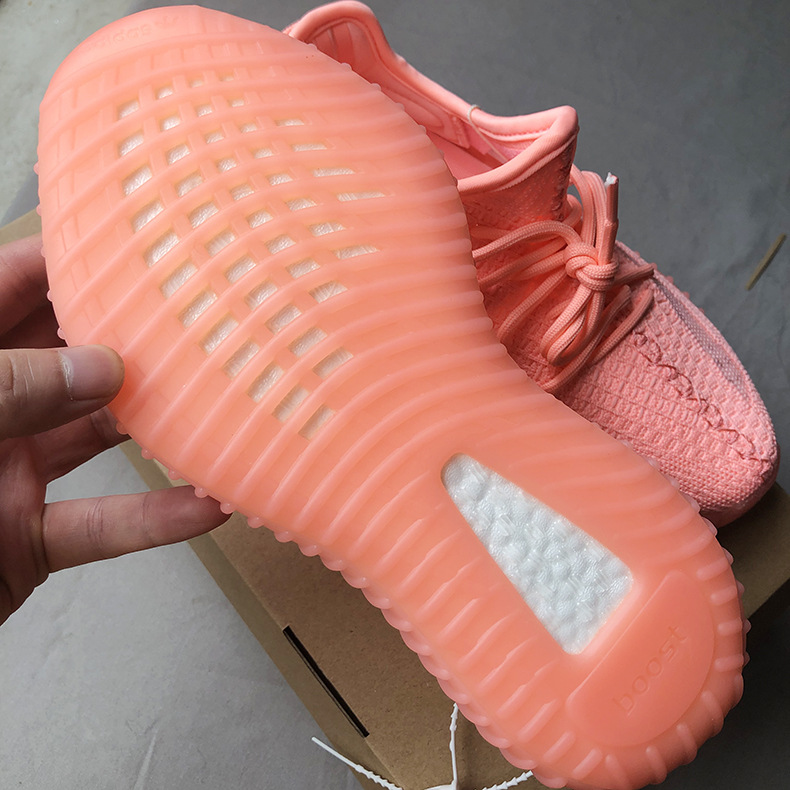 粉色椰子鞋350v2女满天星真爆女鞋欧洲限定2019新款运动跑步鞋子