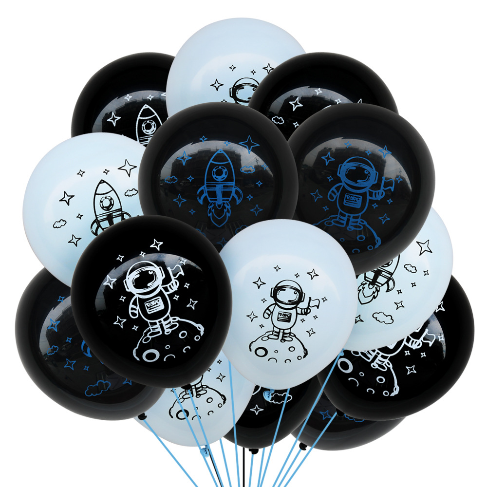 太空人气球 宇航员宇宙飞船乳胶气球 卡通科幻生日主题派对装饰