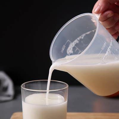 量杯带刻度奶茶店豆浆家用烘焙量桶计量杯塑料量筒小毫升杯1000ml