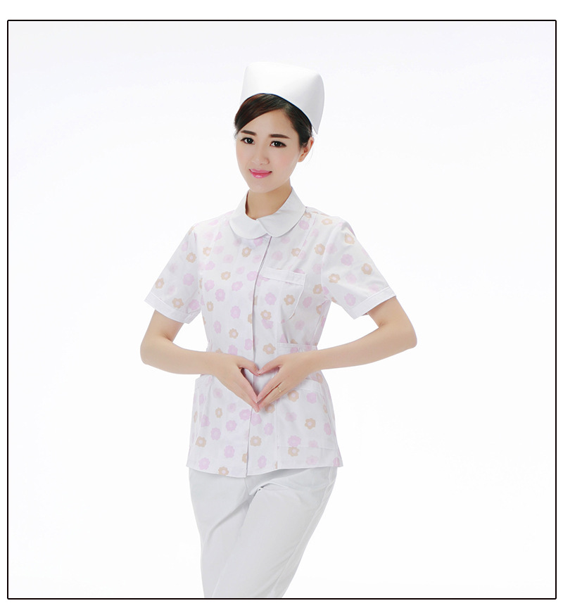 母婴护理工作服短袖夏新款碎花女护士服短袖分体套装月嫂服劳保服