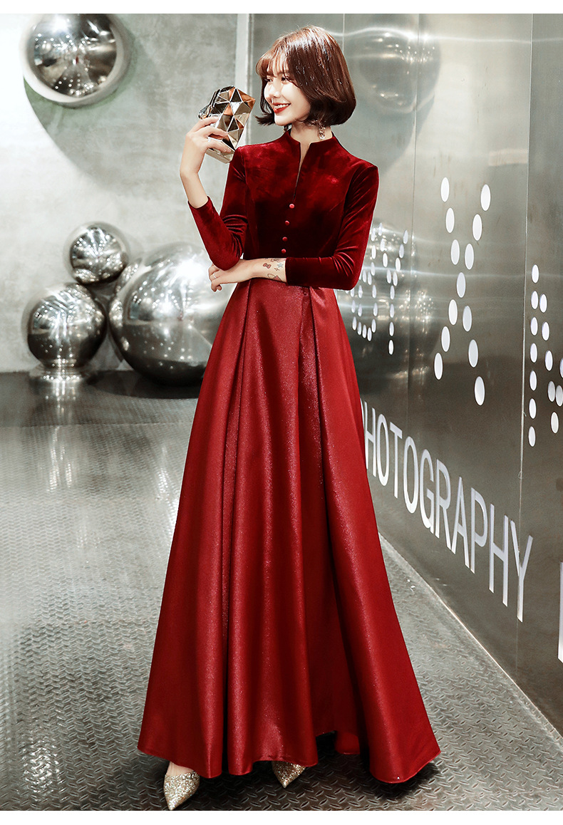 敬酒服新娘答谢宴会红色晚礼服裙2020新款女长款结婚订婚回门春夏