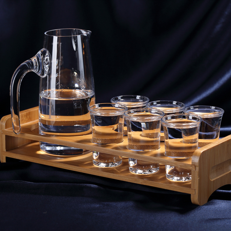 青苹果白酒分酒器透明公杯无铅水晶玻璃线量杯刻度杯白酒公杯系列