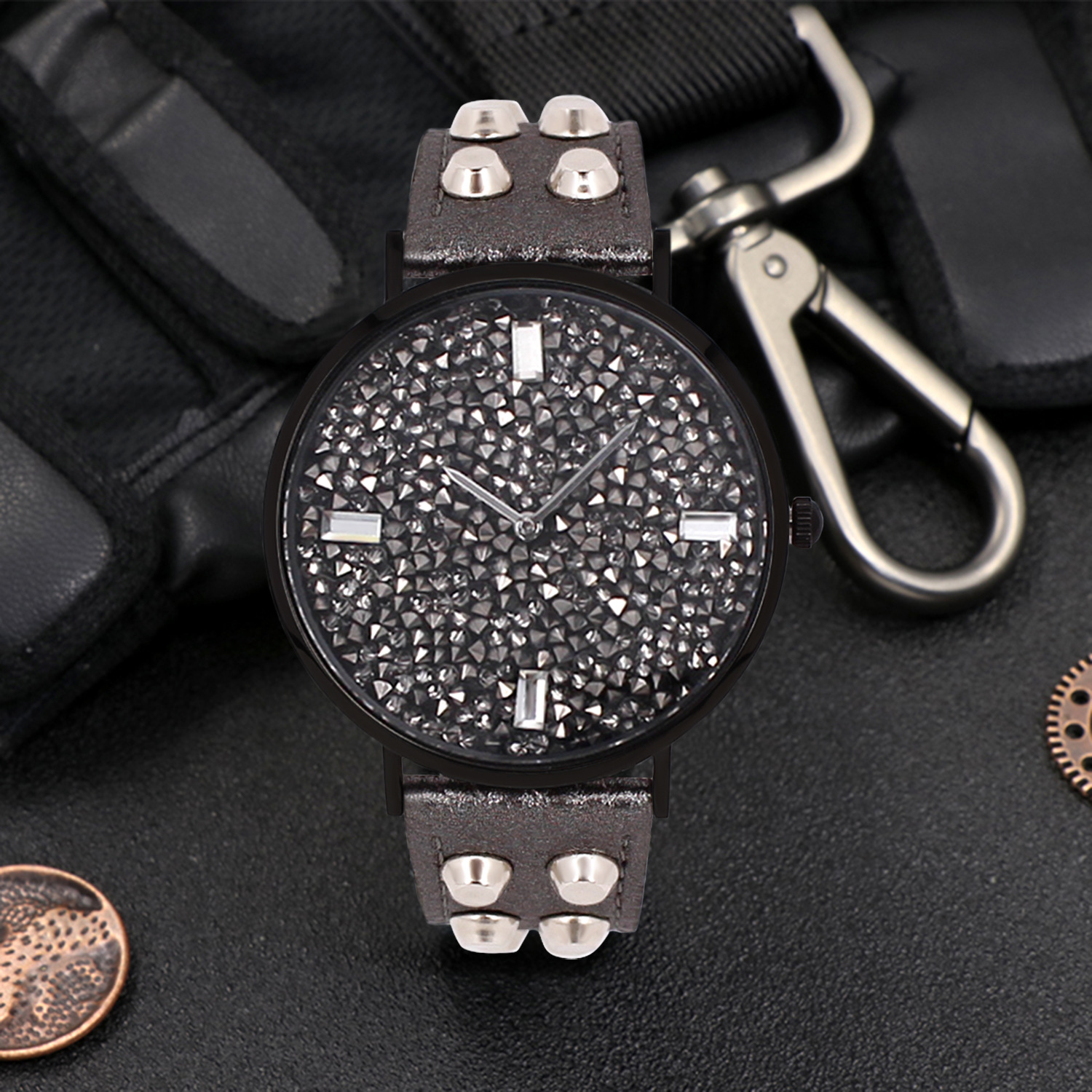 时尚男士超薄dw满天星手表 真钉真皮带手表男 厂家现货礼品手表