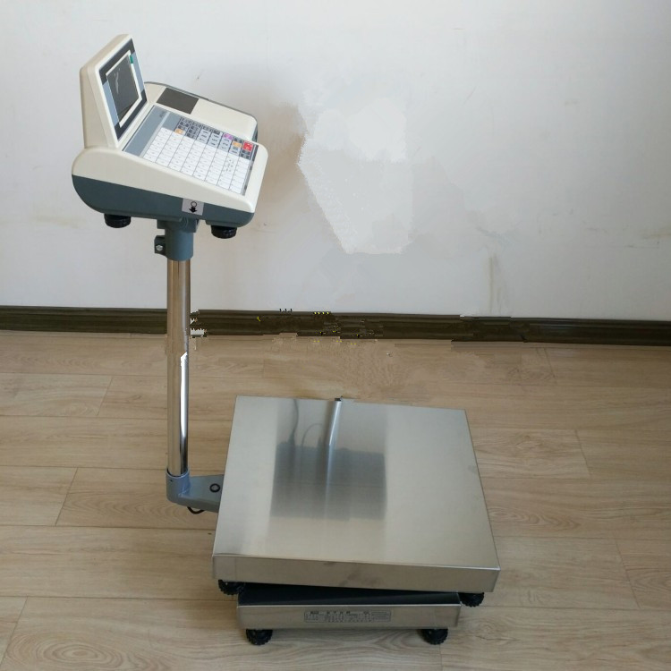 二维码打印电子秤 150kg二维码电子台秤 不干胶打印计重电子台称