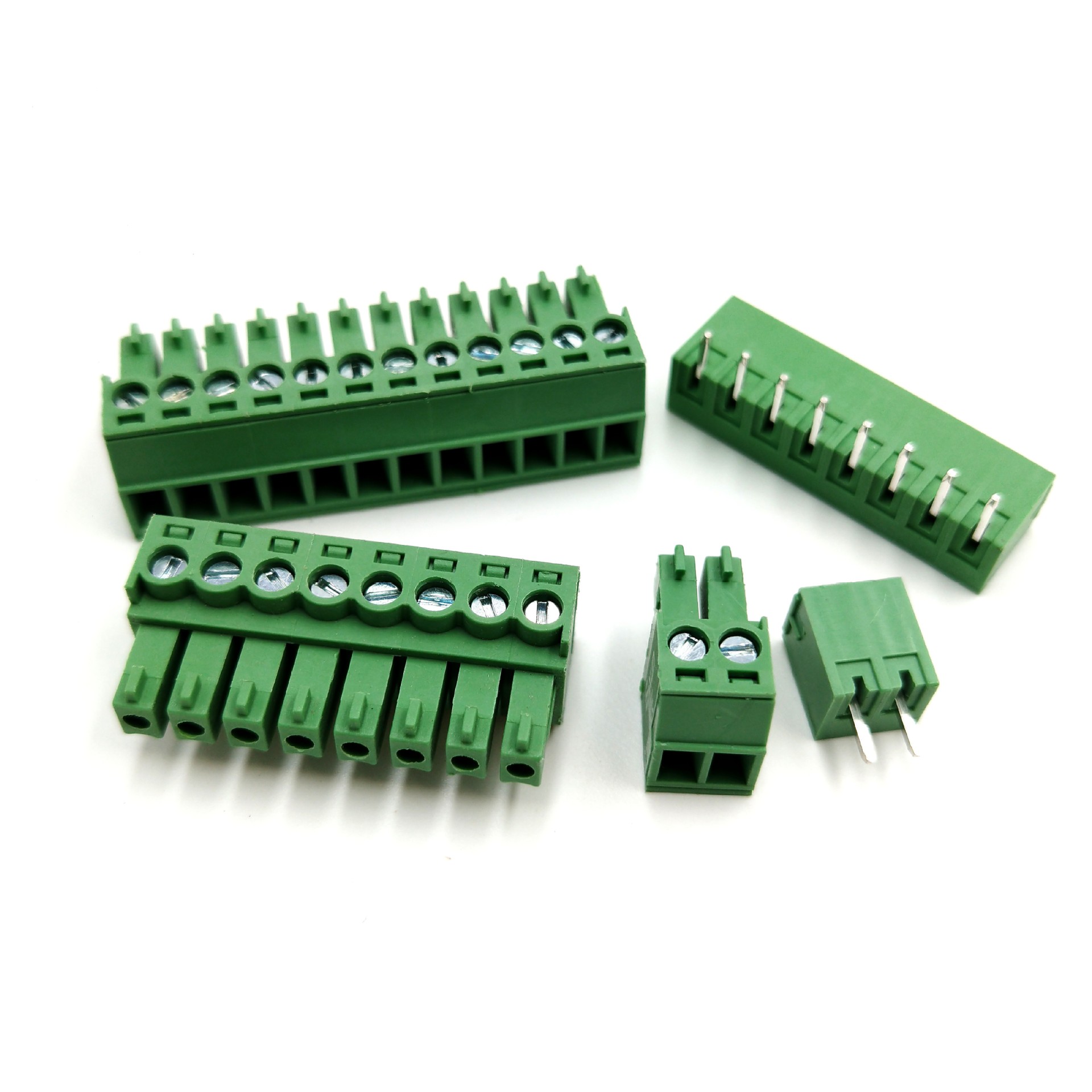 81mm插拔式接线端子2p~18p 螺钉孔座直针弯针针座