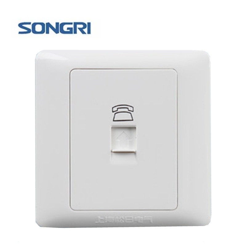 上海松日开关插座新2000系列一位四芯电话语音插座rj11电话机插