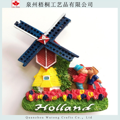 树脂荷兰风车旅游纪念树脂冰箱贴厨房装饰礼品礼物工厂热销推荐