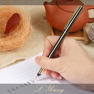 【买二送一】696 特细三角尖铱金钢笔学生练字金属商务钢笔