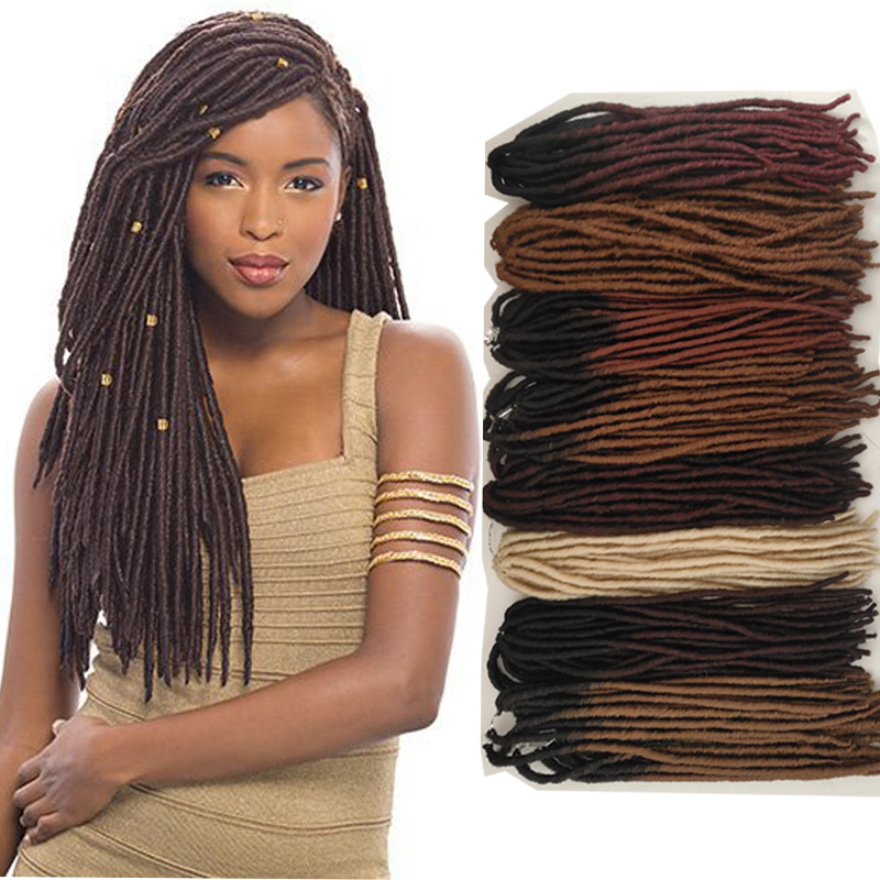 manufacturers selling european and american wig lolita faux locs african wig black braid hair extension
