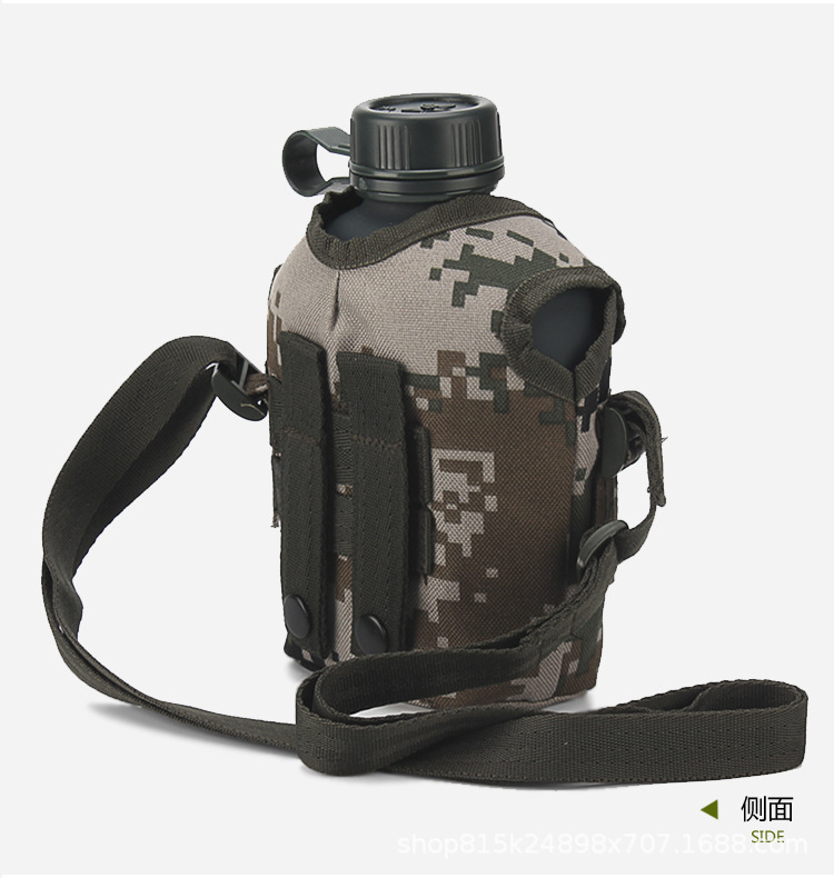 工厂批发户外运动水壶3522军迷战术壶军马神便携加厚背带训练水壶