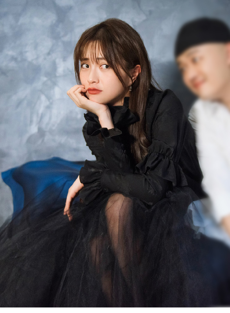 妻子的浪漫旅行包文婧同款韩版新款款黑色网纱裙女夏牛仔半身裙潮