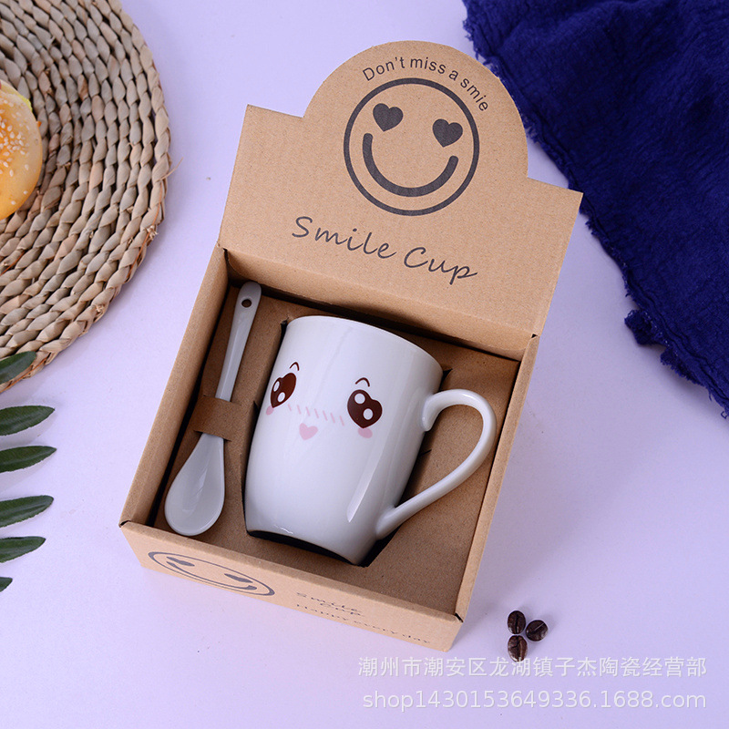 Creative Porcelain Cup Cartoon Mug Printed Logo Advertising Activity Gift Daily Necessities Cup Wholesale