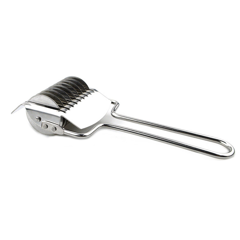 厂家直销手动不锈钢面条切刀多功能切葱器全钢切面刀厨房工具