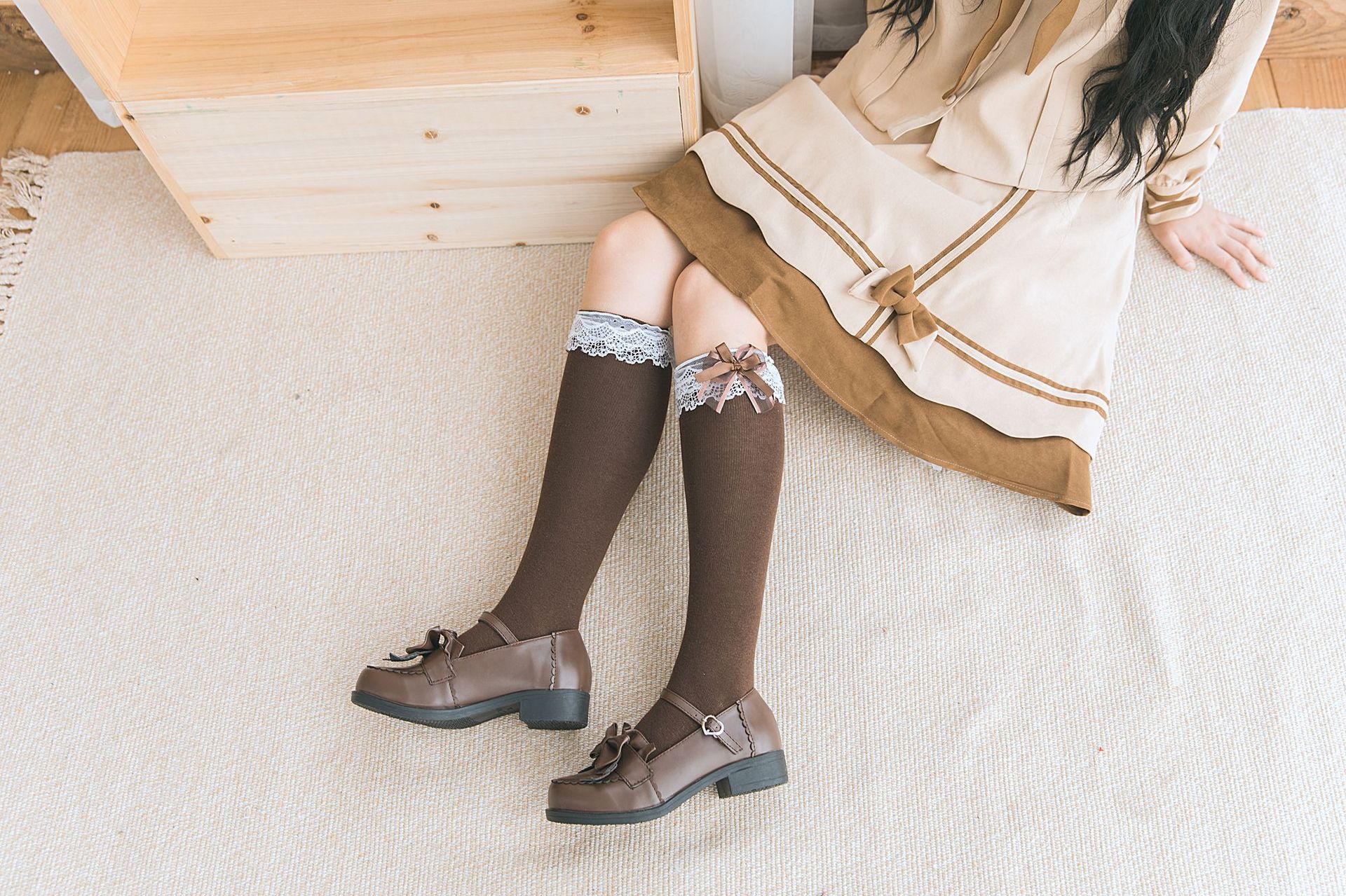 白色lolita袜洛丽塔袜子中筒萝莉女长筒日系公主风蕾丝花边小腿袜