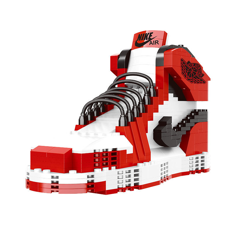 贝乐迪 aj积木鞋19005黑脚趾闪电禁穿球鞋烫金礼盒版积木男友礼物