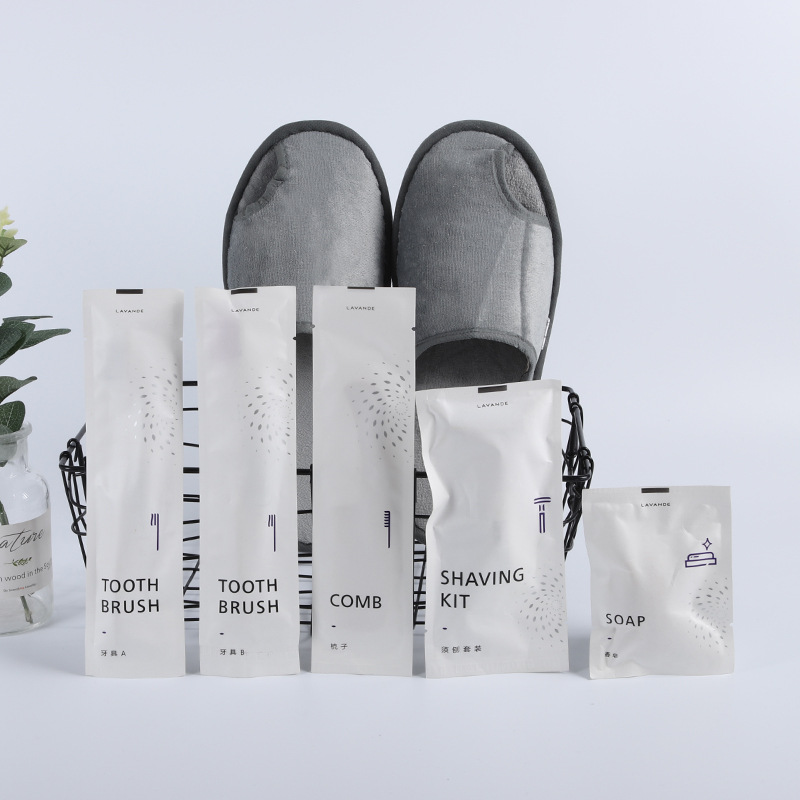 丽枫酒店洗漱用品石头纸套装一次性牙刷洗发露沐浴液