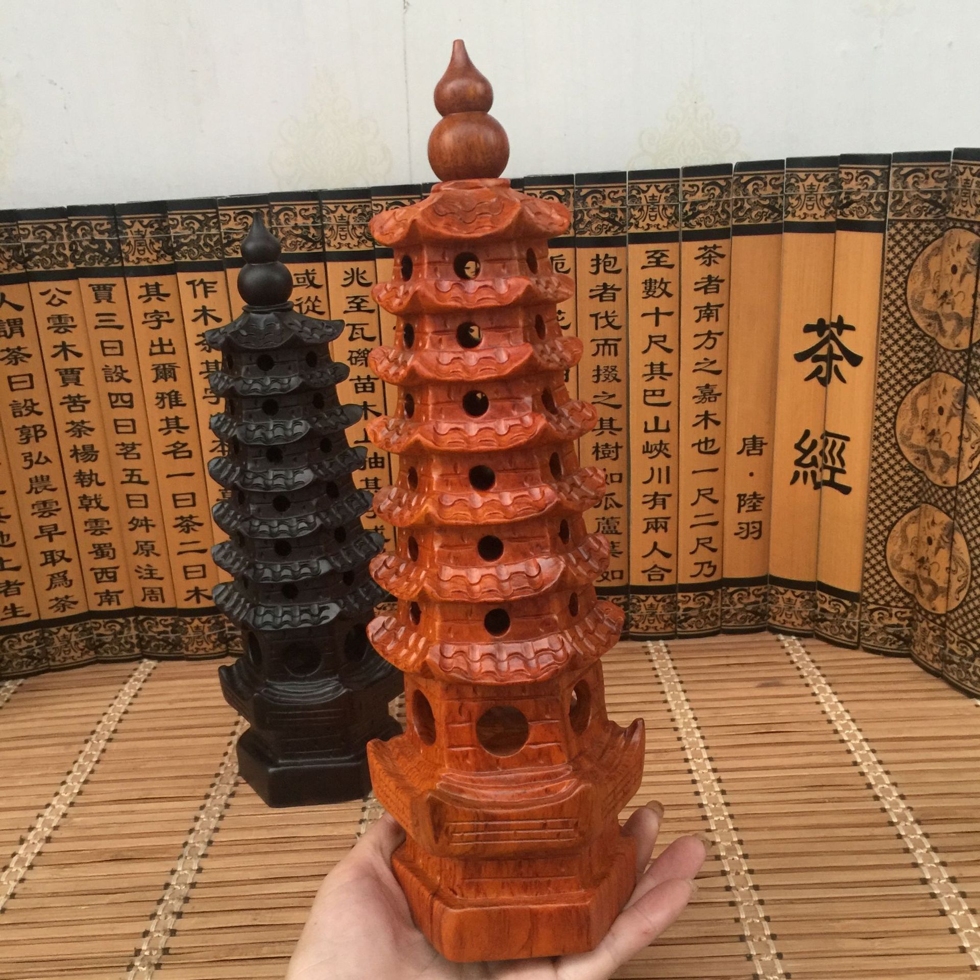 黑檀花梨实木文昌塔摆件九 十一 十三层中国风木质工艺品厂家批发