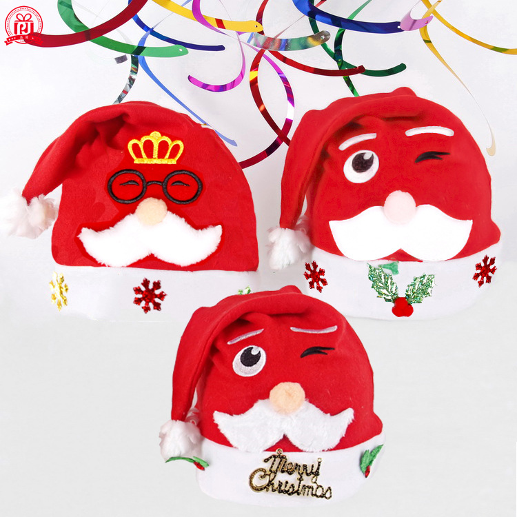 Christmas Hat Flannel Antlers Hat for the Elderly Christmas Party Wear Holiday Decoration Hat Adult Children Hat