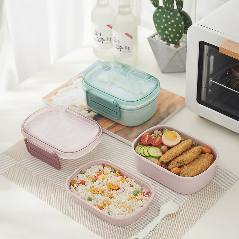 korean bento box insulated lunch box portable with cover plastic multi-layer lunch box daily necessities