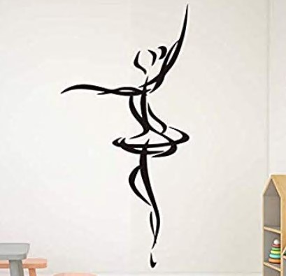个性化抽象线条芭蕾舞 舞者图案 精雕装饰家居艺术装饰墙贴