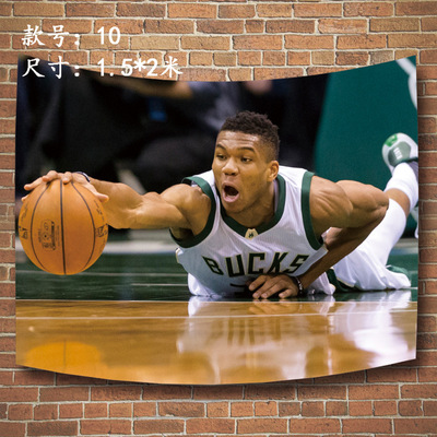 nba雄鹿队字母哥海报挂布扬尼斯阿德托昆博希腊神兽背景墙布壁毯