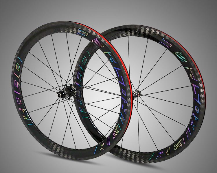 rs碳纤维700c公路自行车轮组四培林碳花鼓50刀竞赛专用碳刀轮组