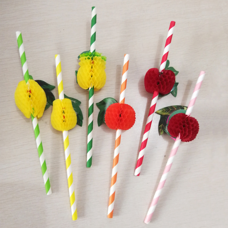 夏威夷风立体火烈鸟创意主题派对水果造型3d卡通蜂巢鸡尾酒吸管