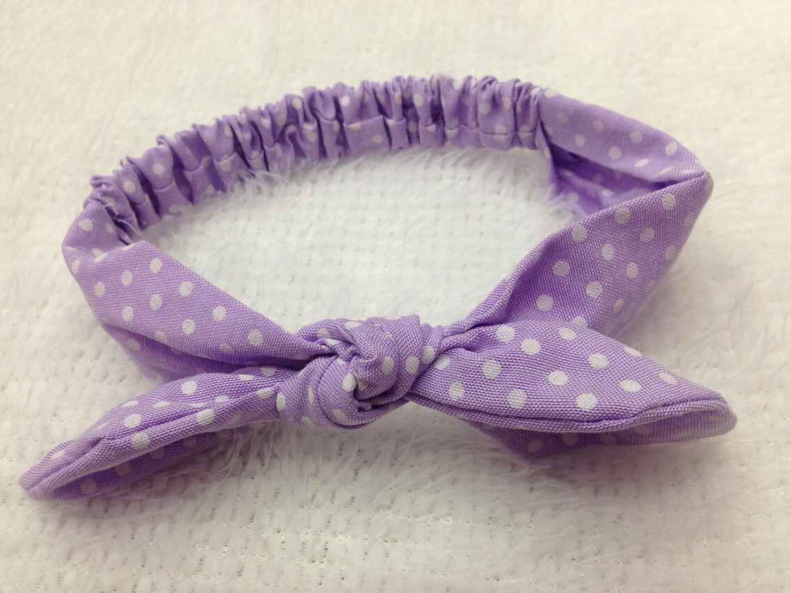 韩版儿童发饰 女童发带兔耳朵头饰 条纹波点印花兔耳