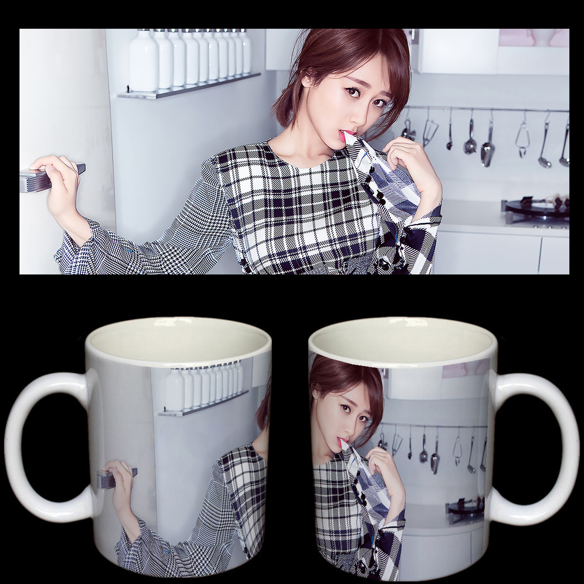 明星陶瓷杯马克杯子tfboys单人王俊凯陶瓷杯 可定制学生水杯周边