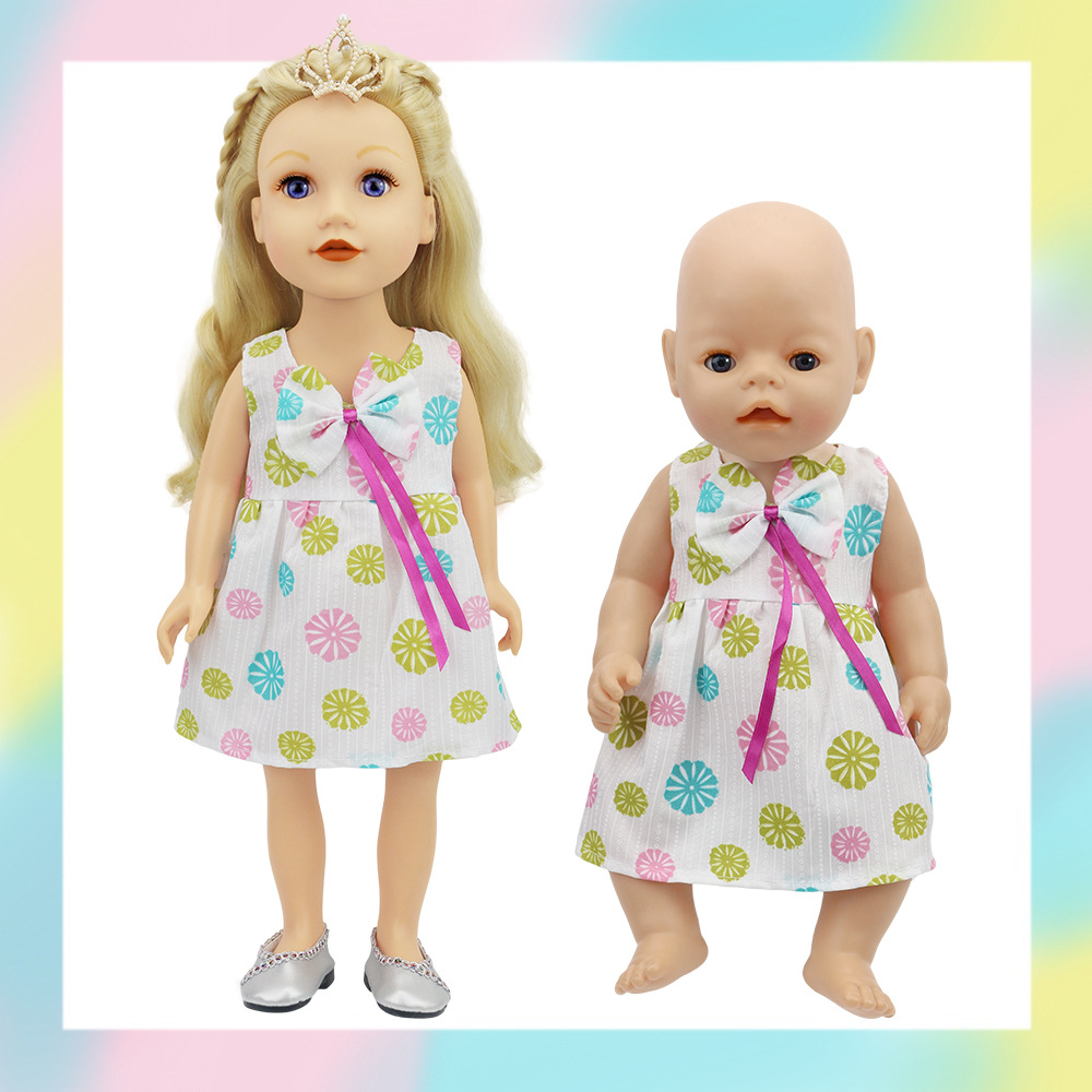 跨境直供18寸美国女孩娃娃衣服连衣裙夏季薄款 夏芙公仔娃娃配饰