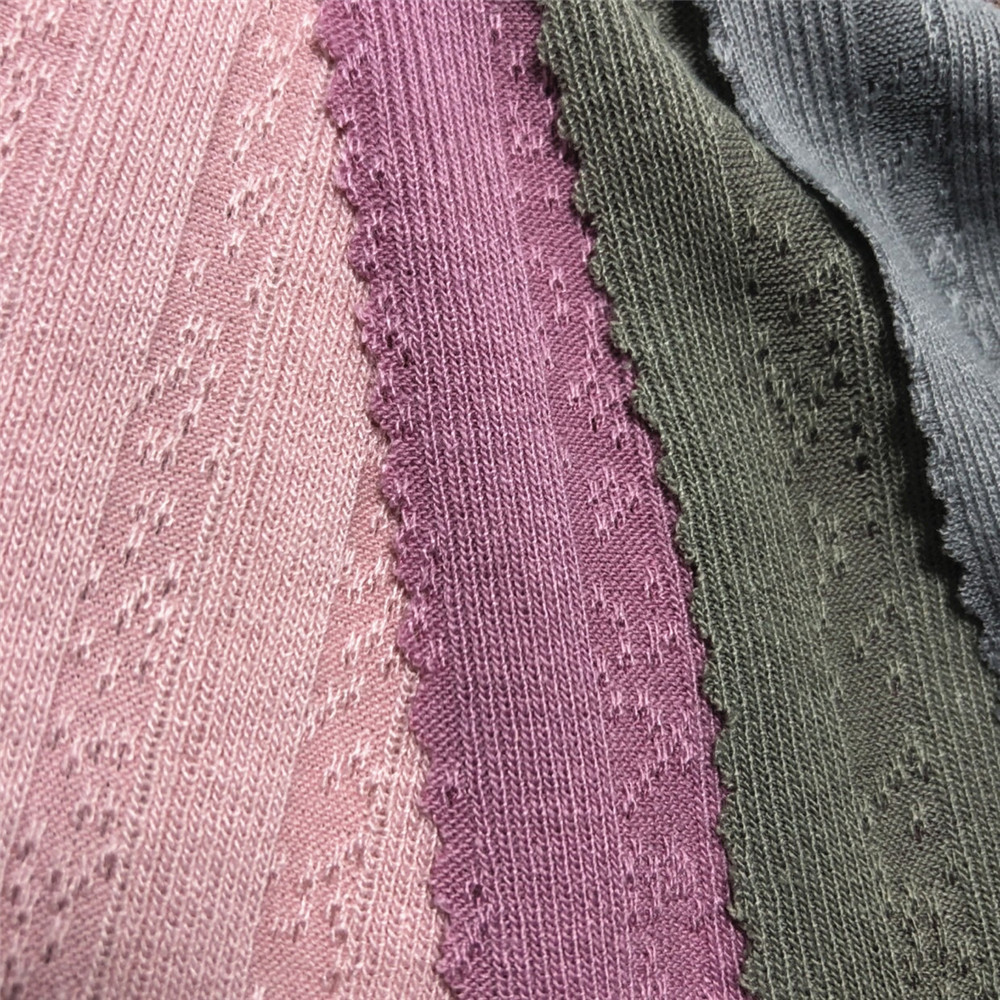 螺纹提花针织面料 移圈布 抗起球罗纹坑条提花 女装洋气t恤短裙