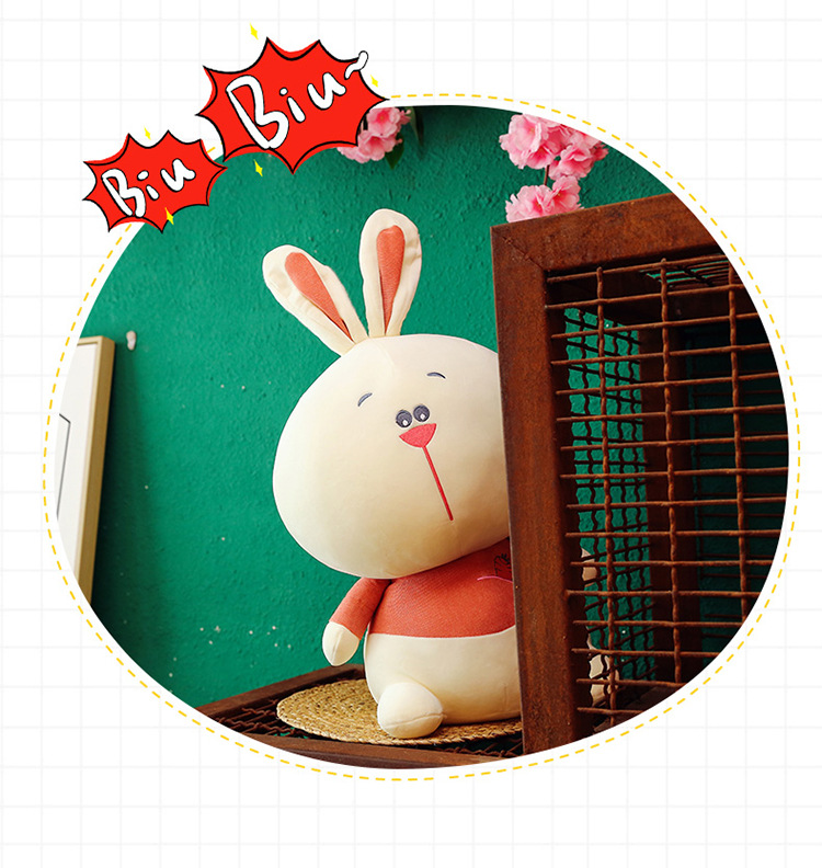 新款创意啵啵兔公仔毛绒玩具卡通兔子布娃娃儿童生日礼物批发