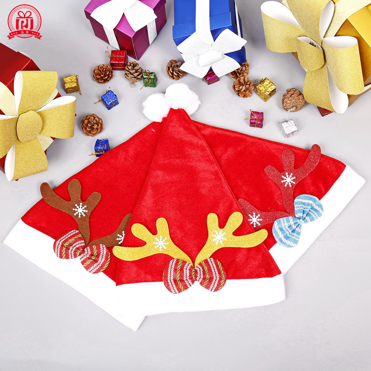 Christmas Hat Adult and Children Gold Velvet Antlers Christmas Hat Christmas Party Wear Holiday Decoration Supplies