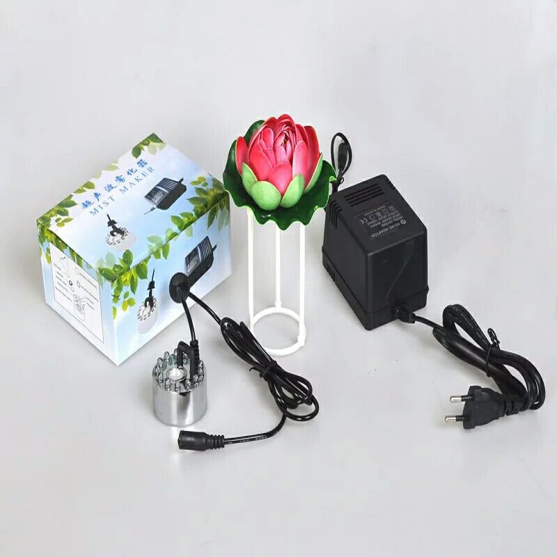 假山盆景雾化器鱼缸盆景制雾器大雾量流水喷雾器彩灯空气净化器