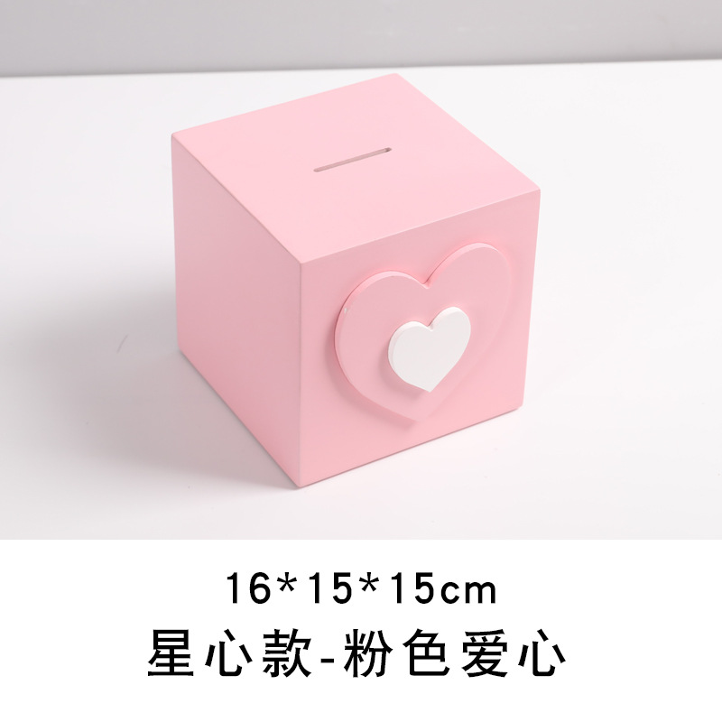 木质存钱罐 创意居家摆件电话亭储蓄盒 儿童生日礼物木质存钱罐