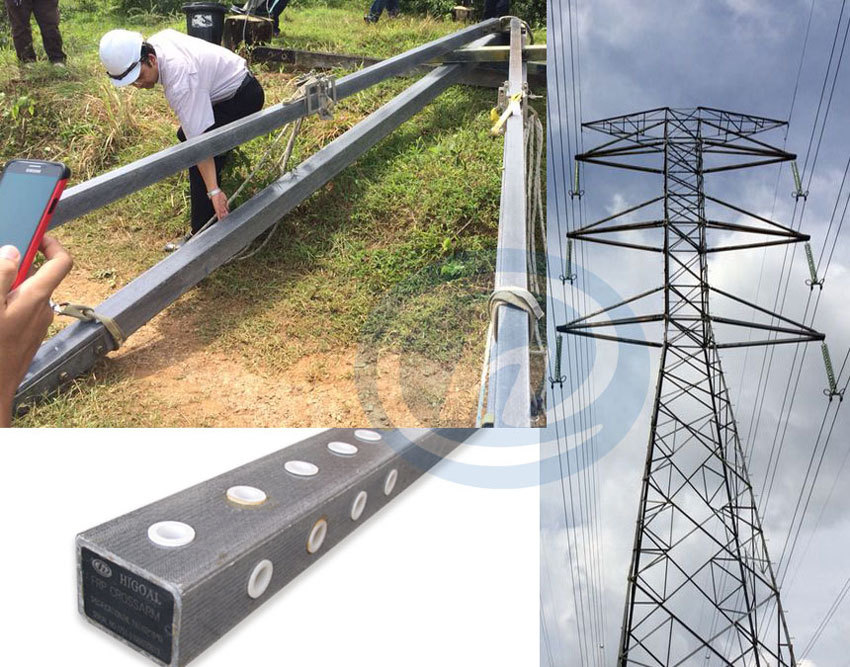 玻璃纤维复合电力横担高强度抗uv绝缘横臂10~275kv frp方形横担