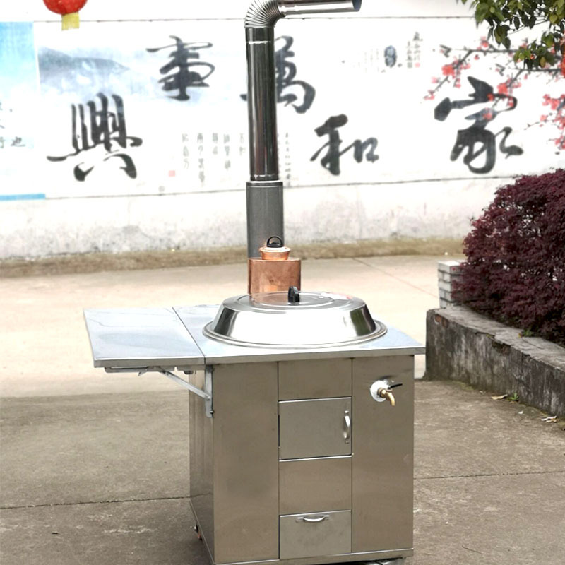 家用不锈钢移动灶台柴火土灶大锅灶节能便携户外野营烧柴炉具批发