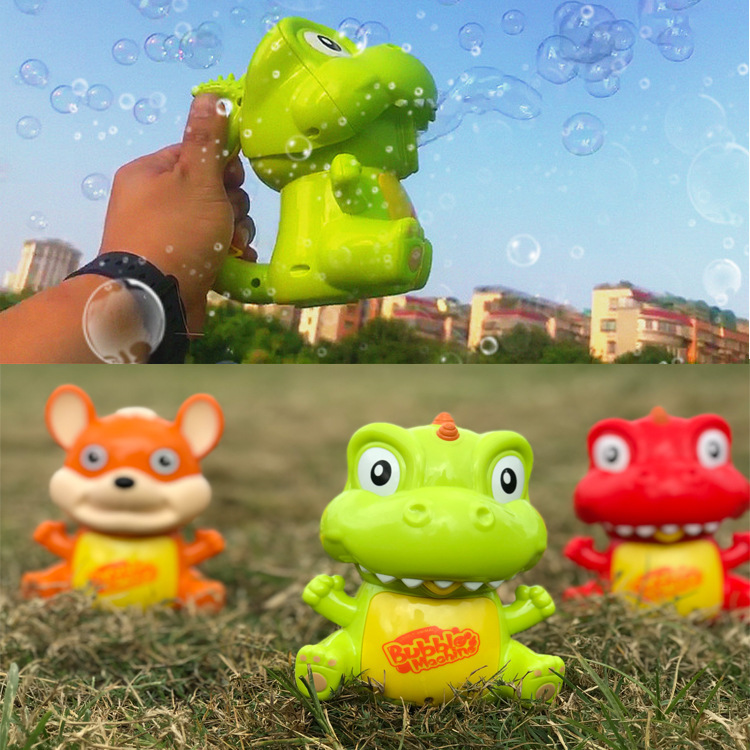 跨境爆款恐龙泡泡玩具 自动吹泡泡 电动恐龙泡泡机