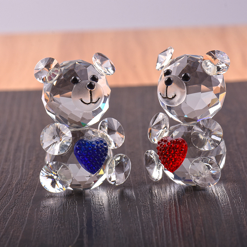 水晶小熊摆件工艺品泰迪熊小动物家居装饰幼儿园毕业礼品全班