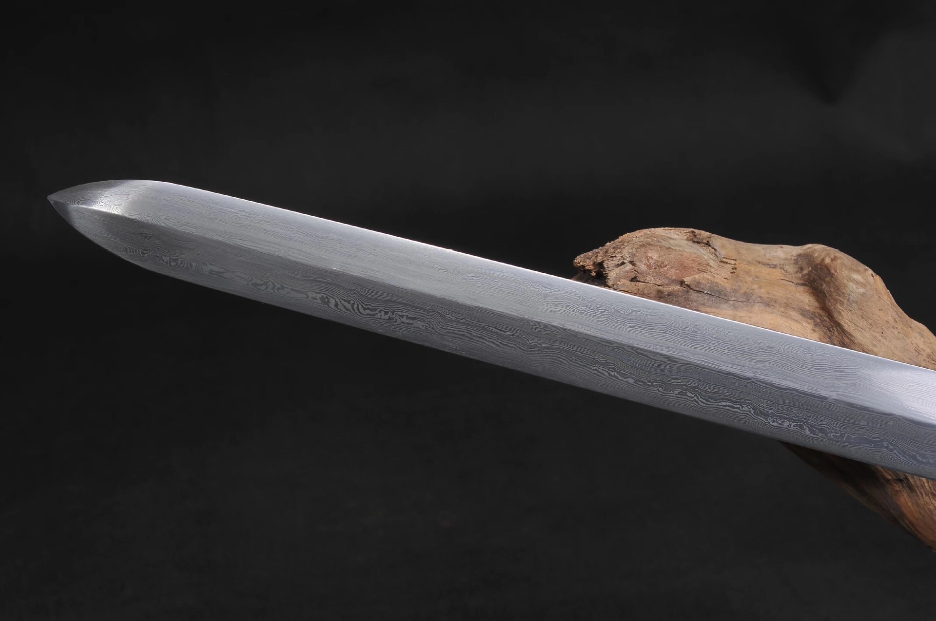 龙泉刀剑 紫曜战剑-28寸花纹钢乌木紫黑曜石 晨练未开刃