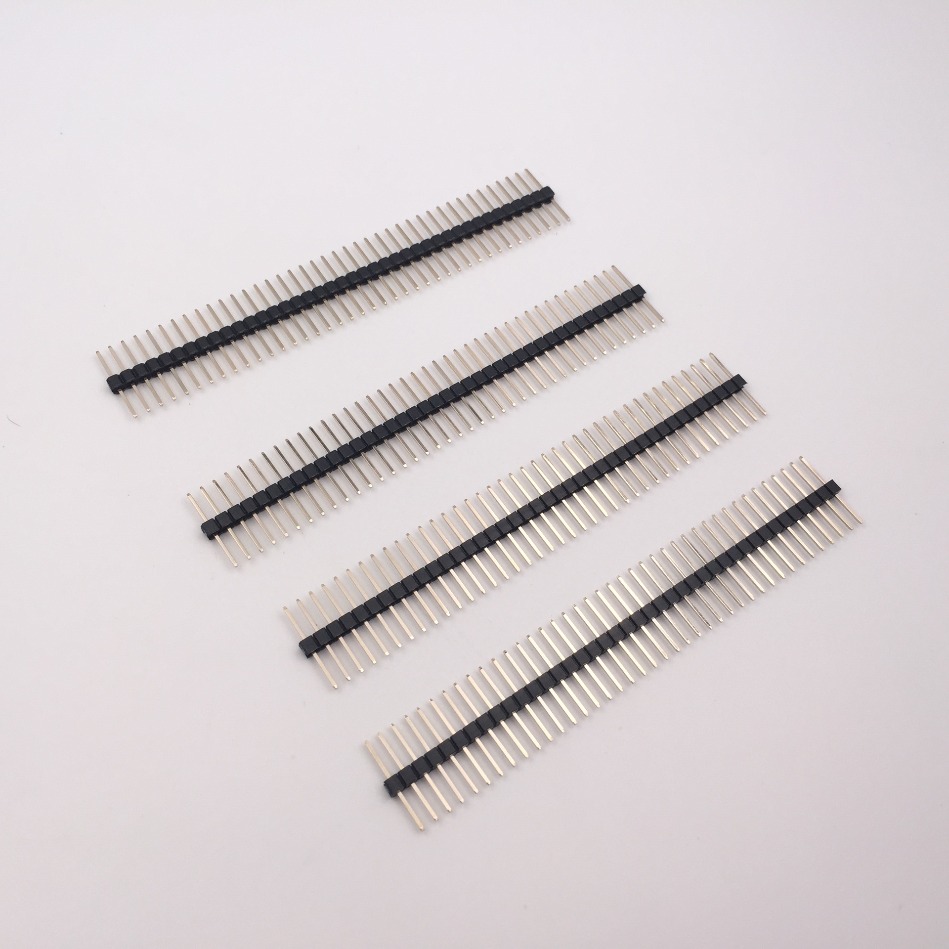 54单排排针排母1*40pin插针 2.54mm间距针长17加长针 塑胶居中